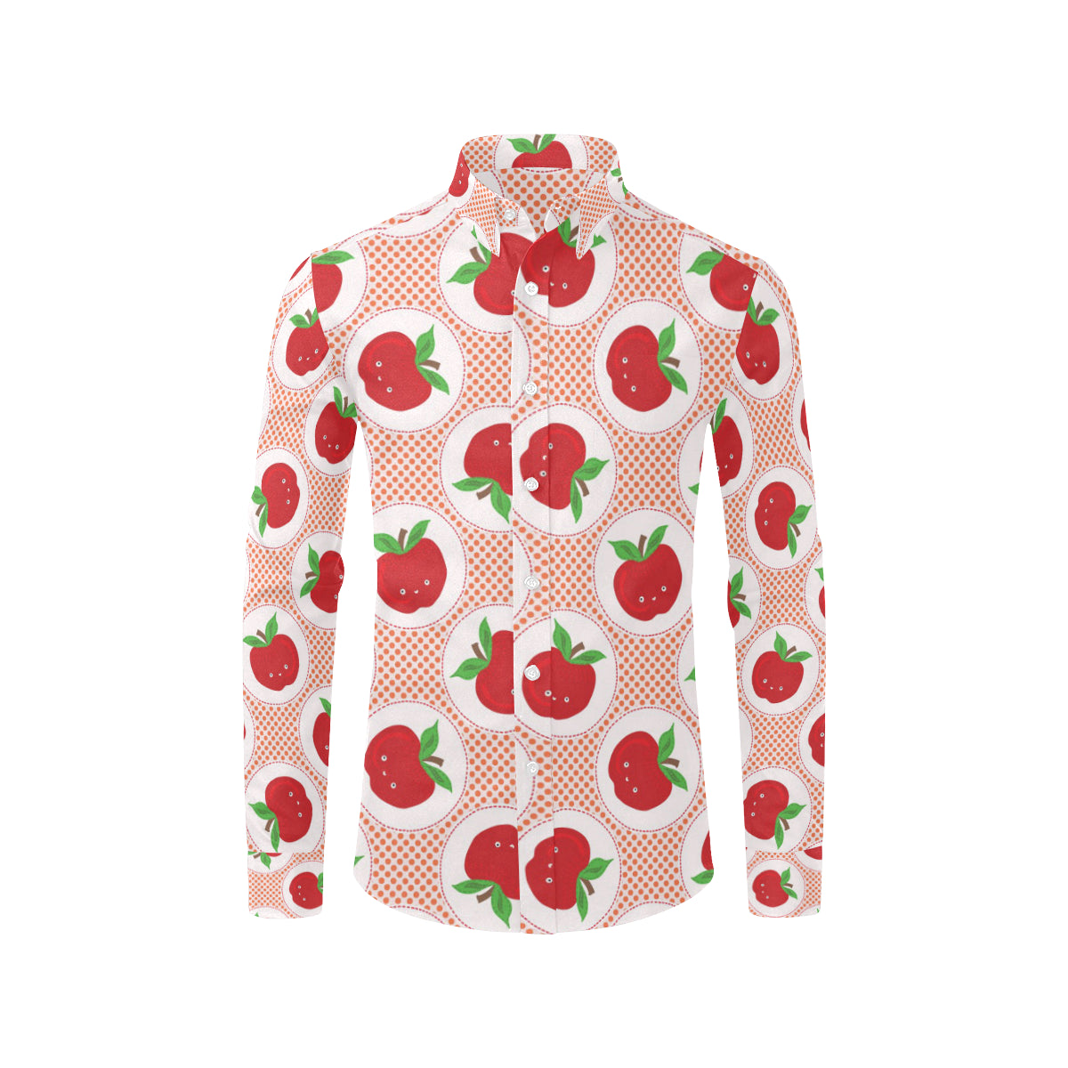 Apple Pattern Print Design AP08 Men's Long Sleeve Shirt