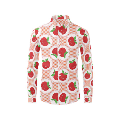Apple Pattern Print Design AP08 Men's Long Sleeve Shirt