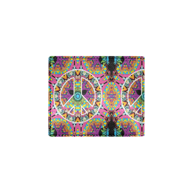 Peace Sign Pattern Print Design A03 Men's ID Card Wallet