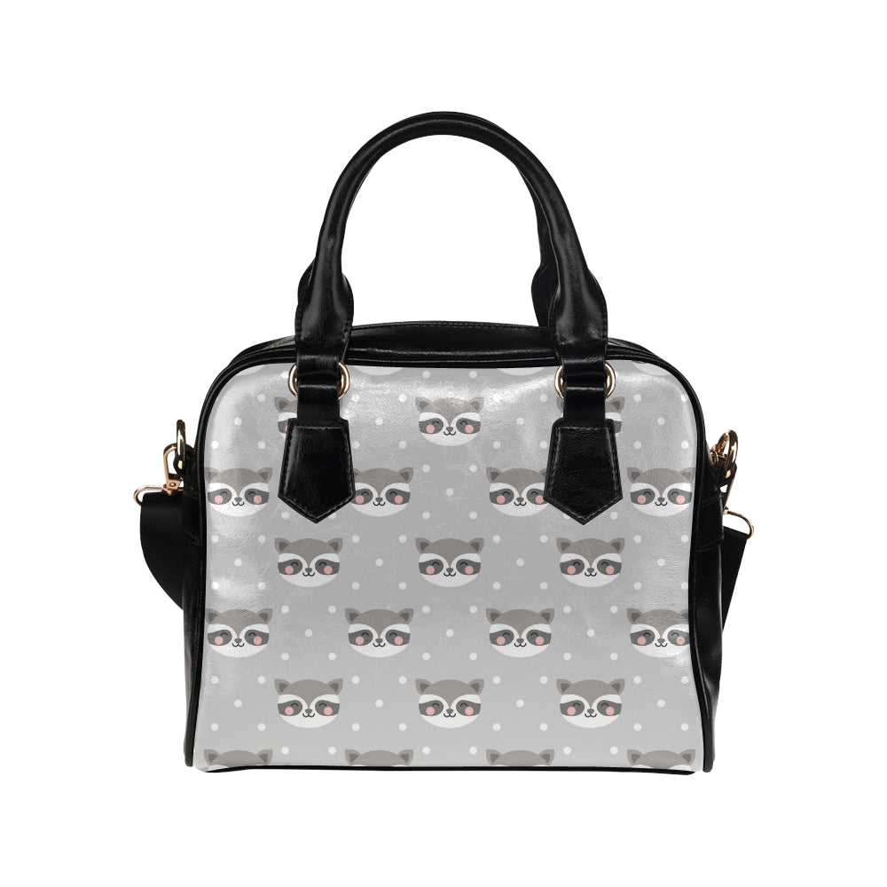 Raccoon Pattern Print Design A04 Shoulder Handbag