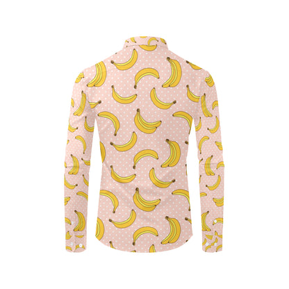 Banana Pattern Print Design BA06 Men's Long Sleeve Shirt