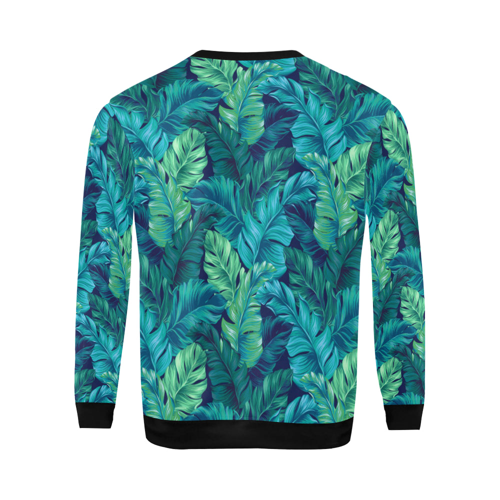 Banana Leaf Pattern Print Design BL05 Men Long Sleeve Sweatshirt