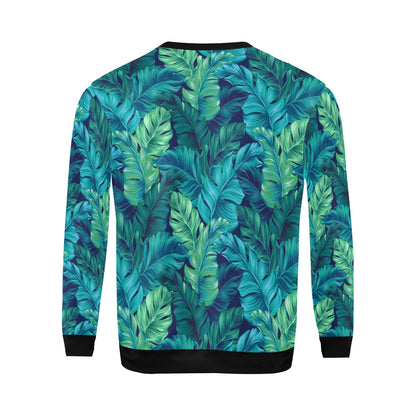 Banana Leaf Pattern Print Design BL05 Men Long Sleeve Sweatshirt