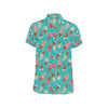 Ice Cream Pattern Print Design IC01 Men's Short Sleeve Button Up Shirt