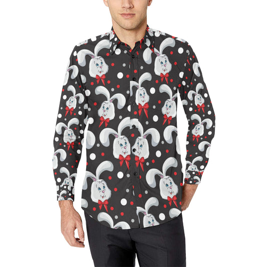 Rabbit Pattern Print Design RB012 Men's Long Sleeve Shirt