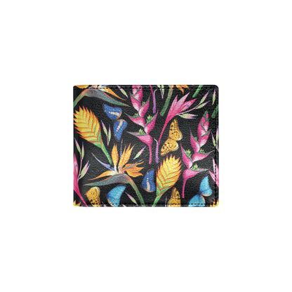 Tropical Flower Pattern Print Design TF016 Men's ID Card Wallet