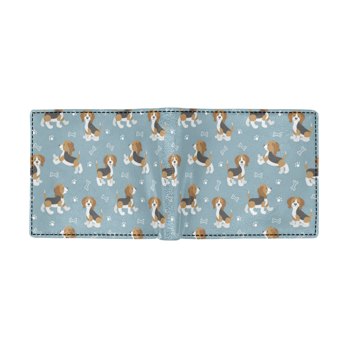 Beagle Pattern Print Design 02 Men's ID Card Wallet