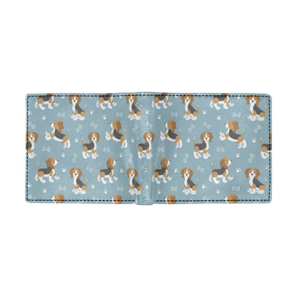 Beagle Pattern Print Design 02 Men's ID Card Wallet