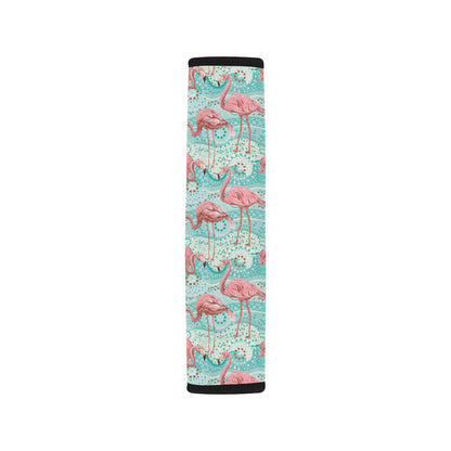 Flamingo Background Themed Print Car Seat Belt Cover
