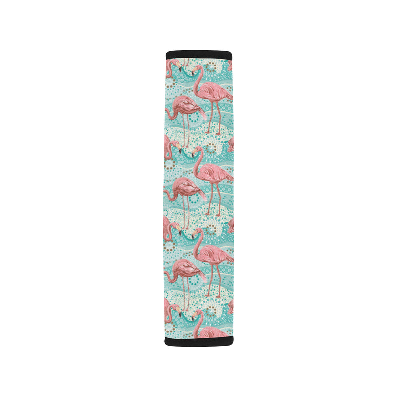 Flamingo Background Themed Print Car Seat Belt Cover