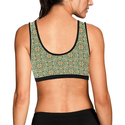 Cross Pattern Print Design 01 Sports Bra