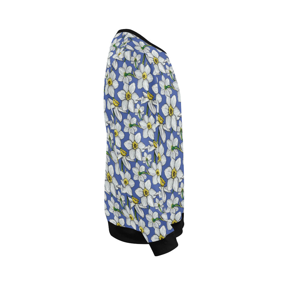Daffodils Pattern Print Design DF08 Men Long Sleeve Sweatshirt