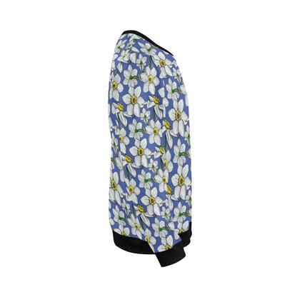 Daffodils Pattern Print Design DF08 Men Long Sleeve Sweatshirt