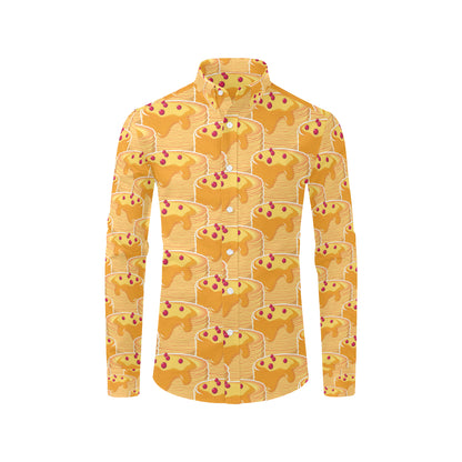 Pancake Pattern Print Design A04 Men's Long Sleeve Shirt
