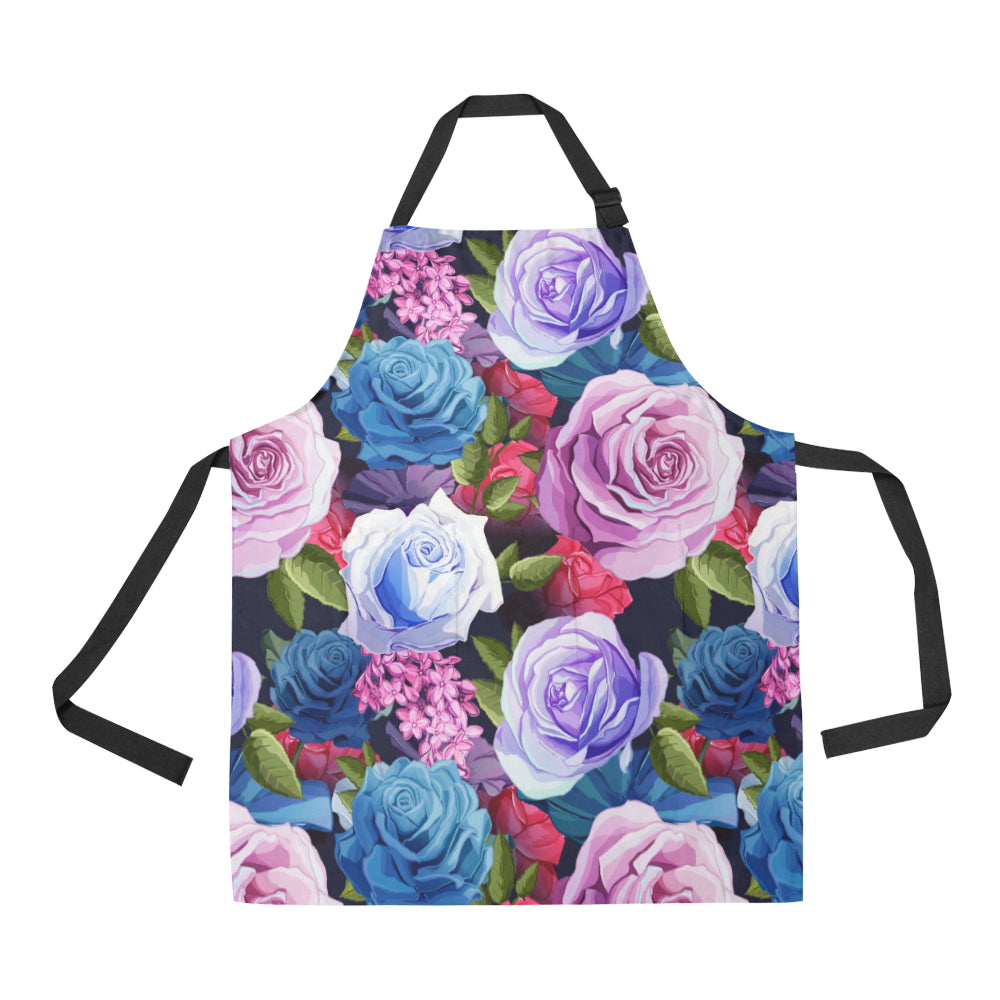 Rose Pattern Print Design RO09 Apron with Pocket