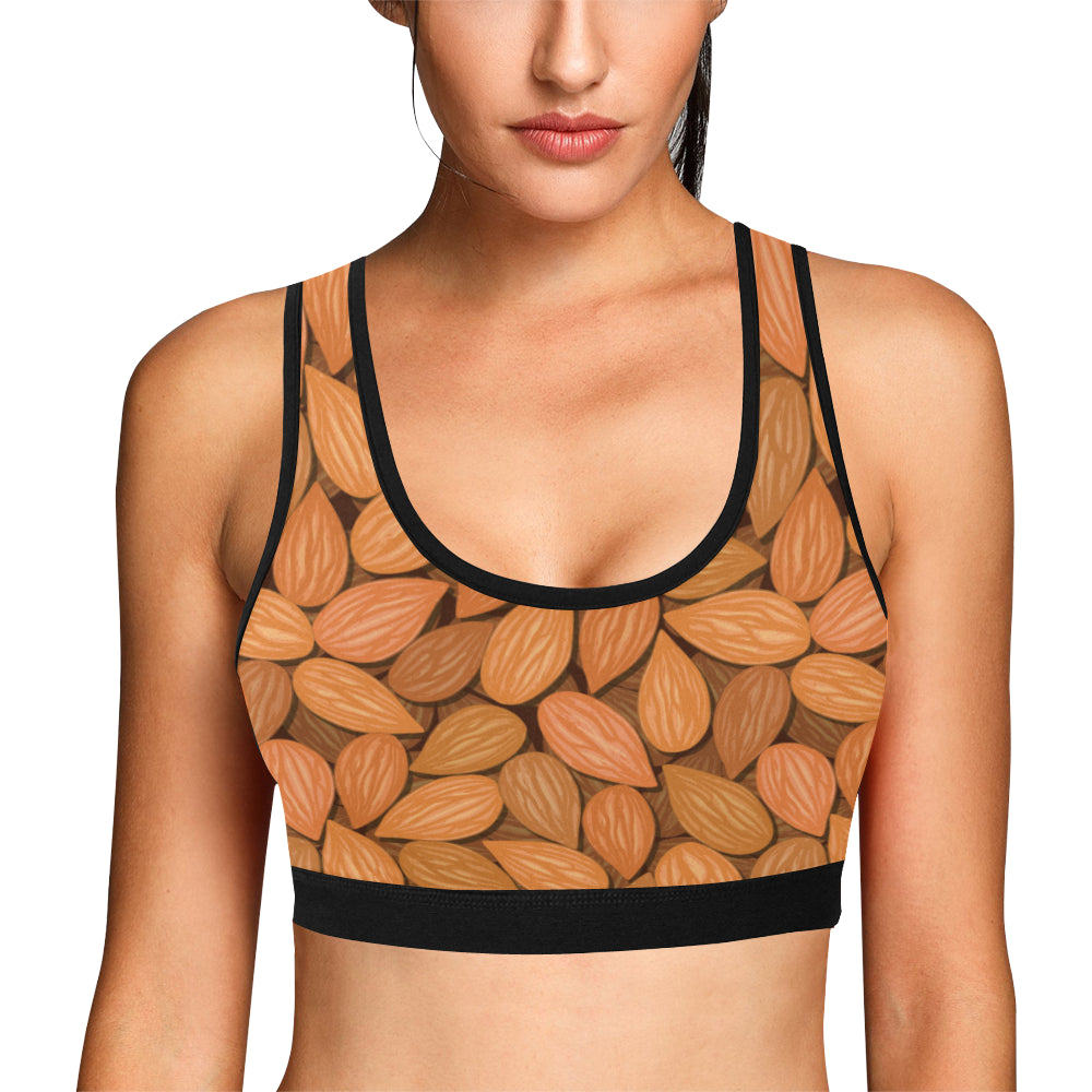 Almond Pattern Print Design 01 Sports Bra