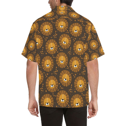 Lion Cartoon Pattern Print Design 01 Men's Hawaiian Shirt