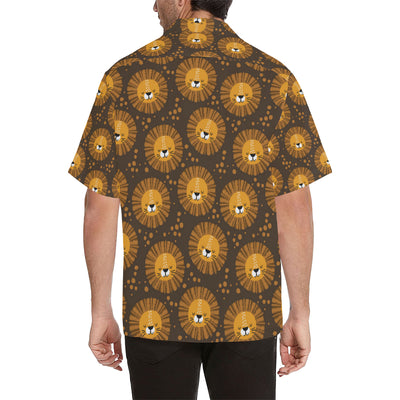 Lion Cartoon Pattern Print Design 01 Men's Hawaiian Shirt