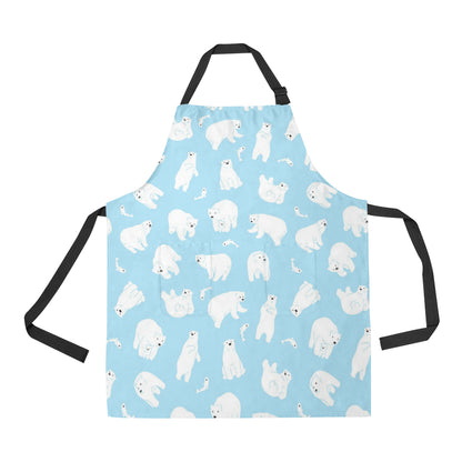 Polar Bear Pattern Print Design PB01 Apron with Pocket