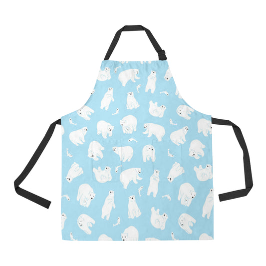 Polar Bear Pattern Print Design PB01 Apron with Pocket