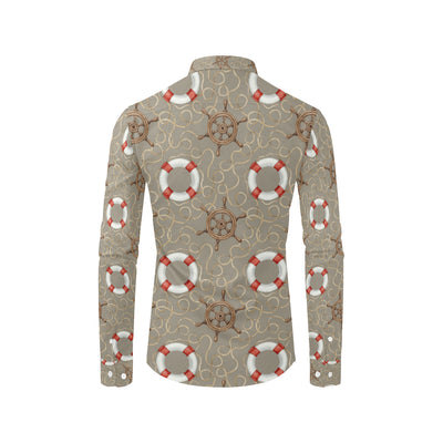 Nautical Pattern Print Design A02 Men's Long Sleeve Shirt