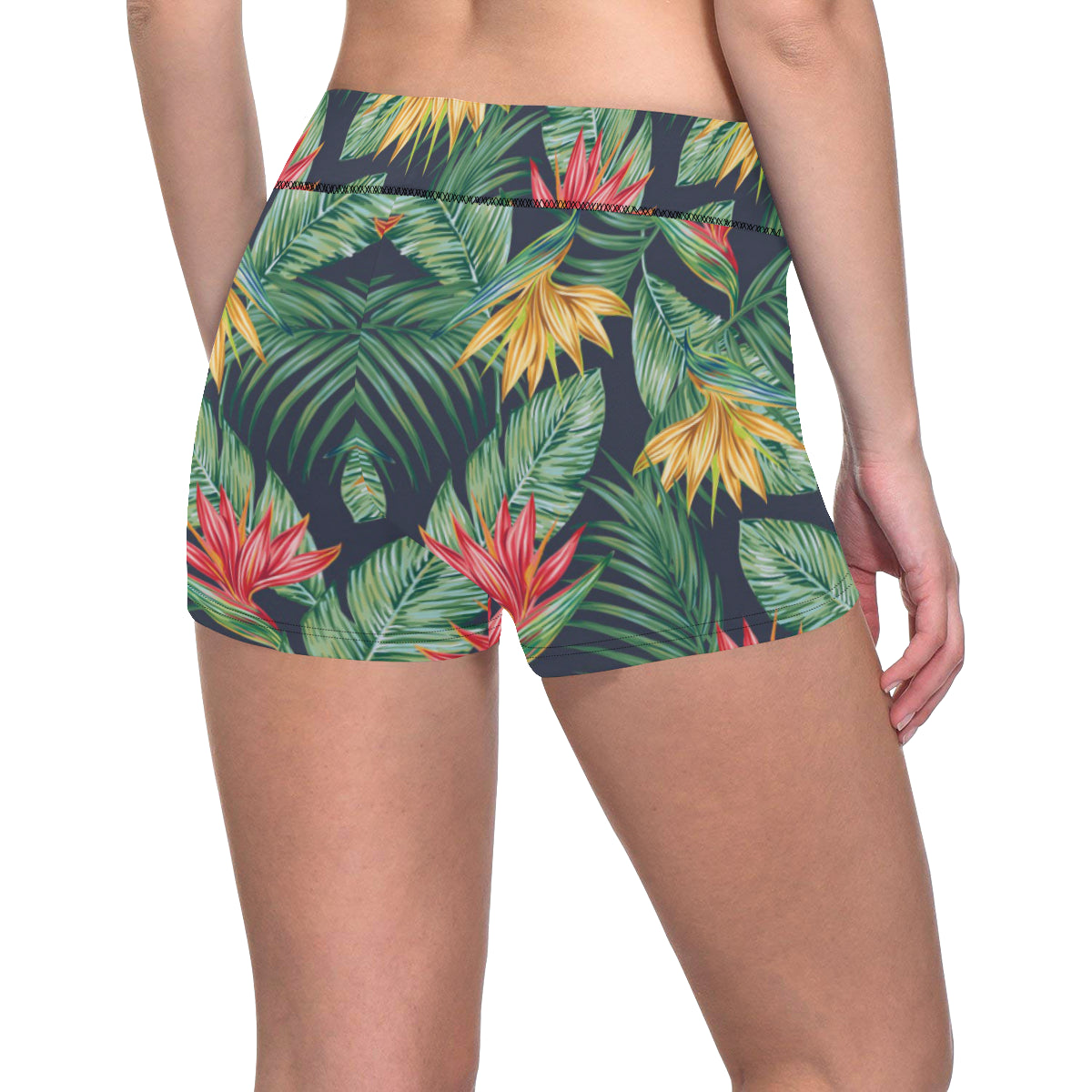 Bird Of Paradise Pattern Print Design BOP09 Yoga Shorts
