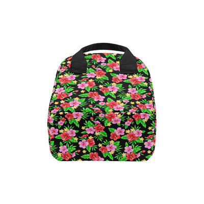 Pink Red Hibiscus Pattern Print Design HB023 Insulated Lunch Bag