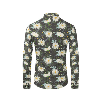 Daisy Pattern Print Design DS08 Men's Long Sleeve Shirt