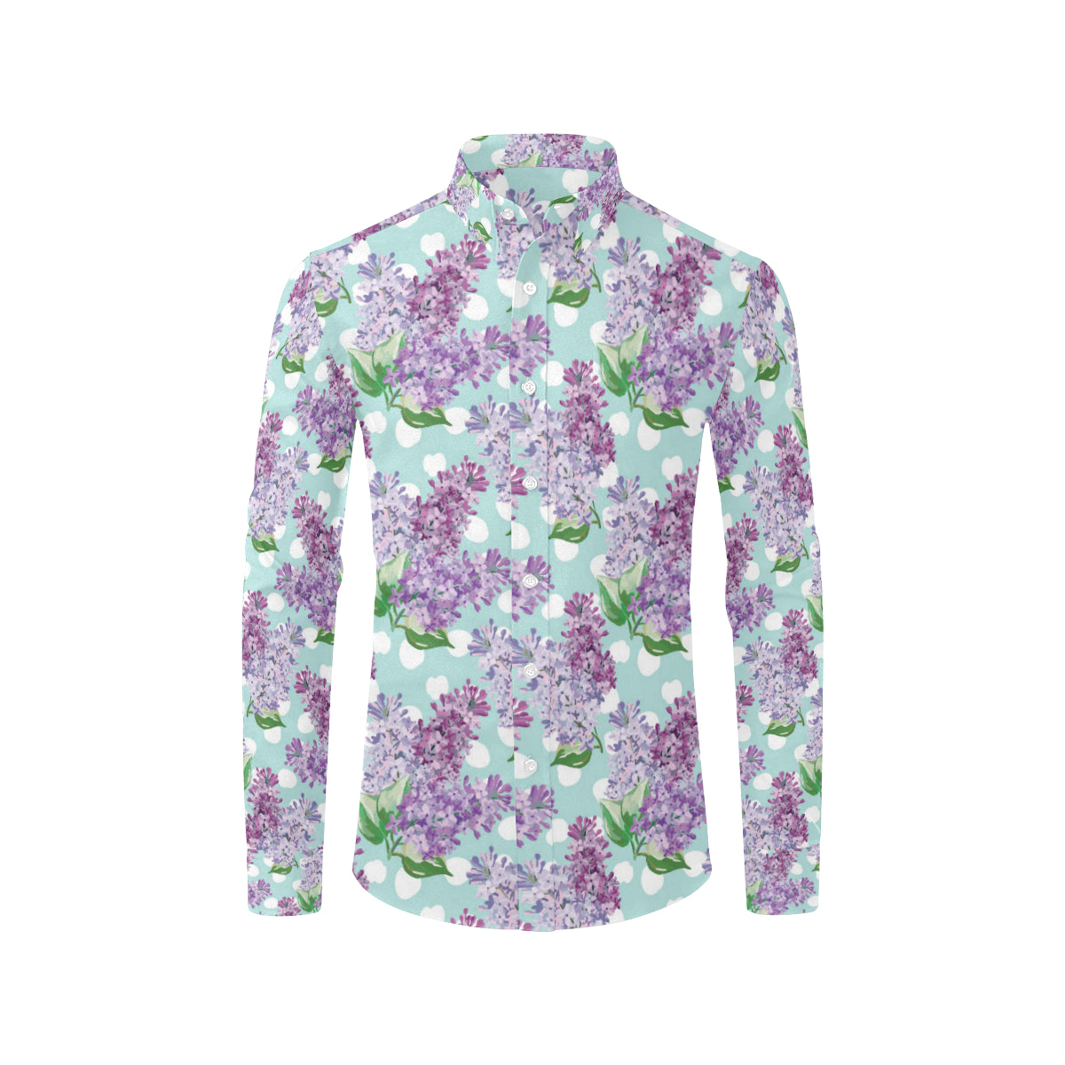 Lilac Pattern Print Design 02 Men's Long Sleeve Shirt