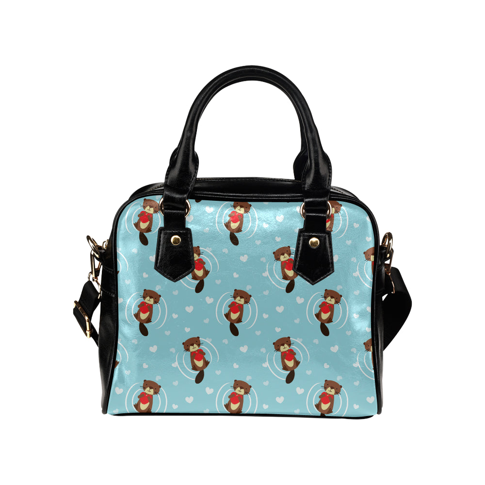 Sea Otter Cute Pattern Print Design 04 Shoulder Handbag