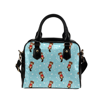Sea Otter Cute Pattern Print Design 04 Shoulder Handbag
