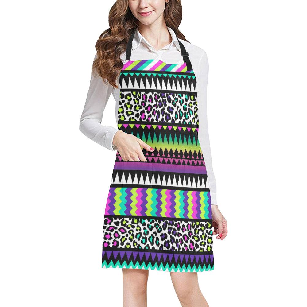 Animal Skin Aztec Rainbow Apron with Pocket