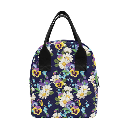 Pansy Pattern Print Design PS03 Insulated Lunch Bag