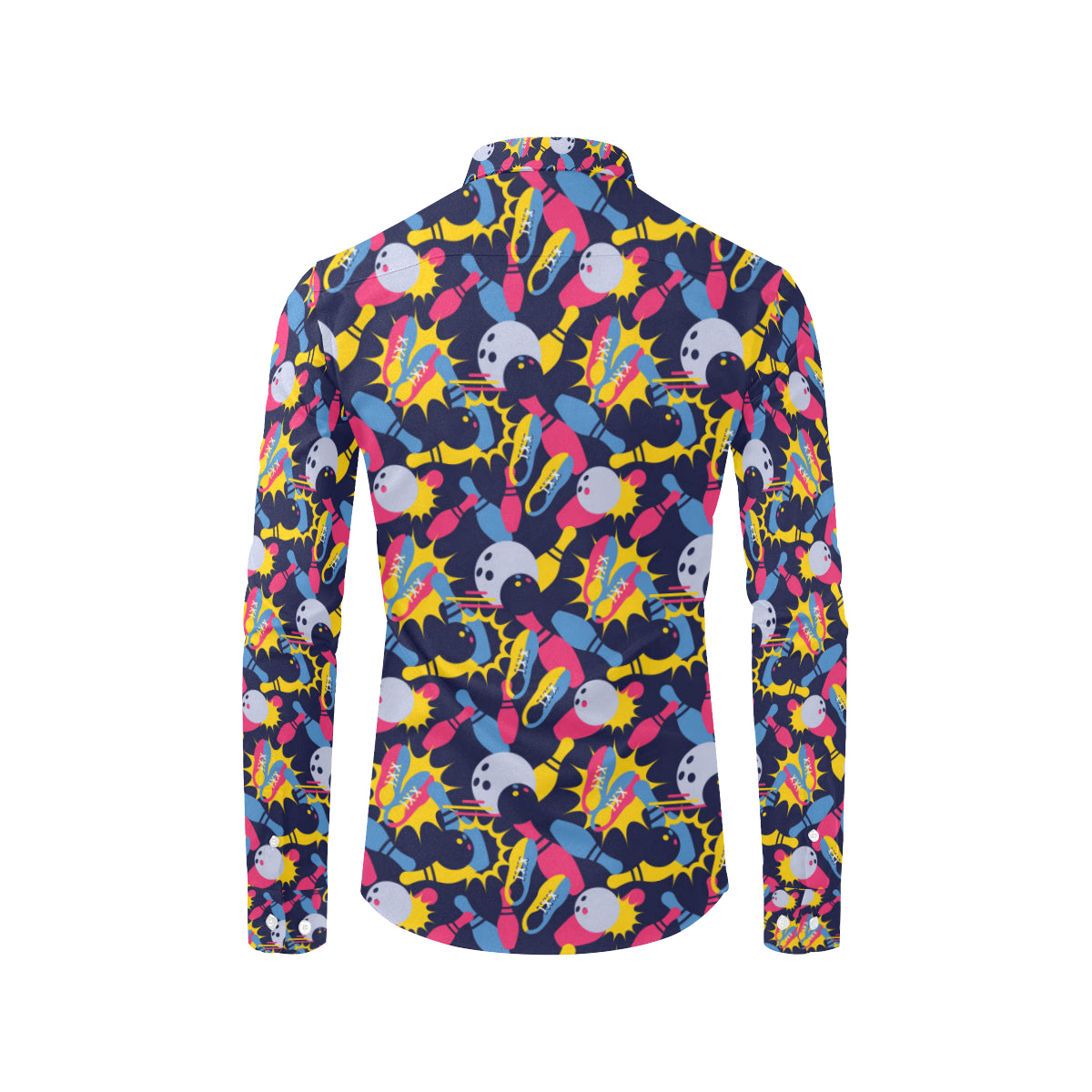 Bowling Pattern Print Design 02 Men's Long Sleeve Shirt