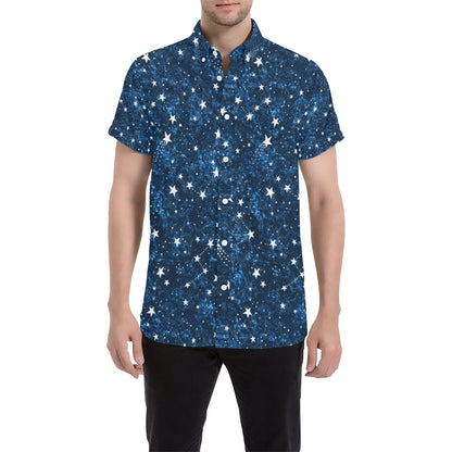 Cosmic Pattern Print Design 05 Men's Short Sleeve Button Up Shirt
