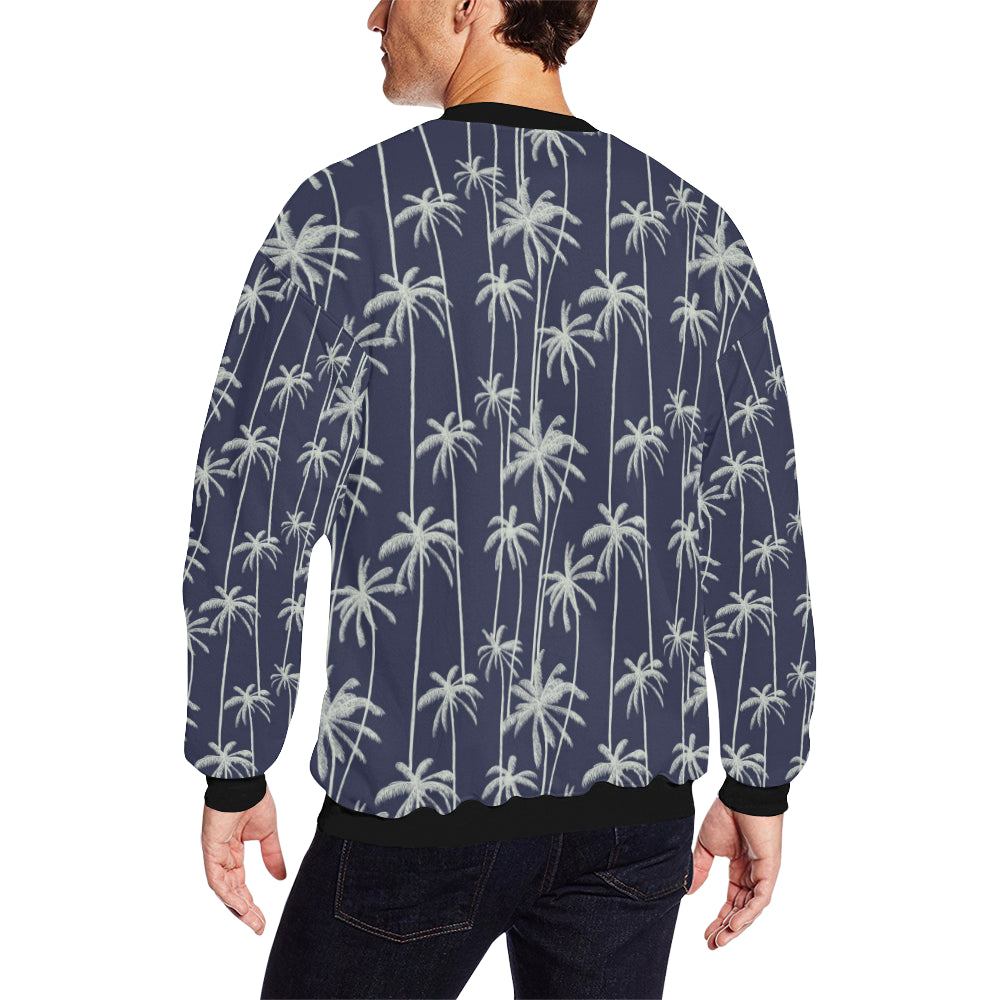 Palm Tree Pattern Print Design PT06 Men Long Sleeve Sweatshirt