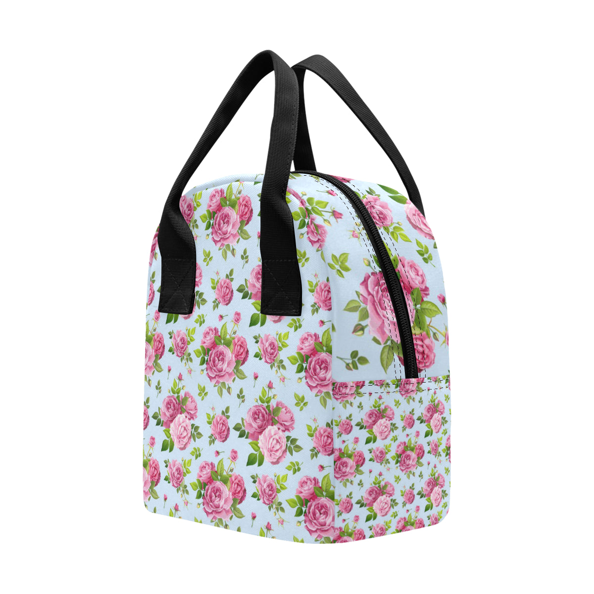 Rose Pink Pattern Print Design RO08 Insulated Lunch Bag
