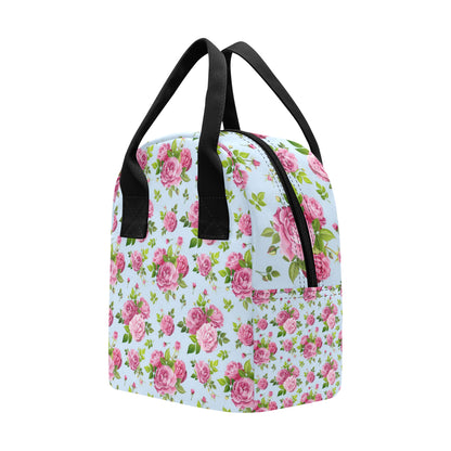 Rose Pink Pattern Print Design RO08 Insulated Lunch Bag