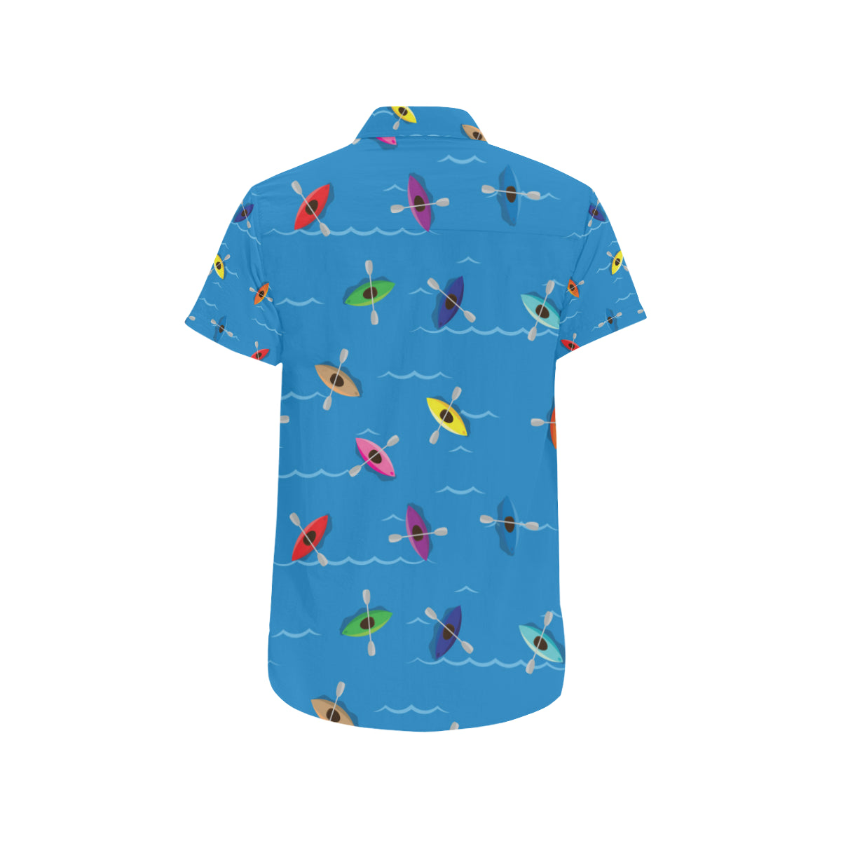 Kayak Pattern Print Design 03 Men's Short Sleeve Button Up Shirt