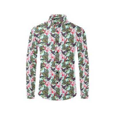 Hummingbird Cute Themed Print Men's Long Sleeve Shirt