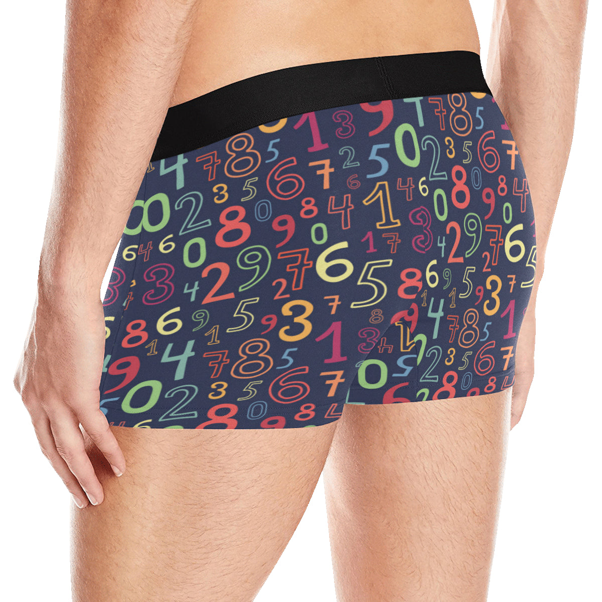Number Pattern Print Design A01 Men's Boxer Briefs