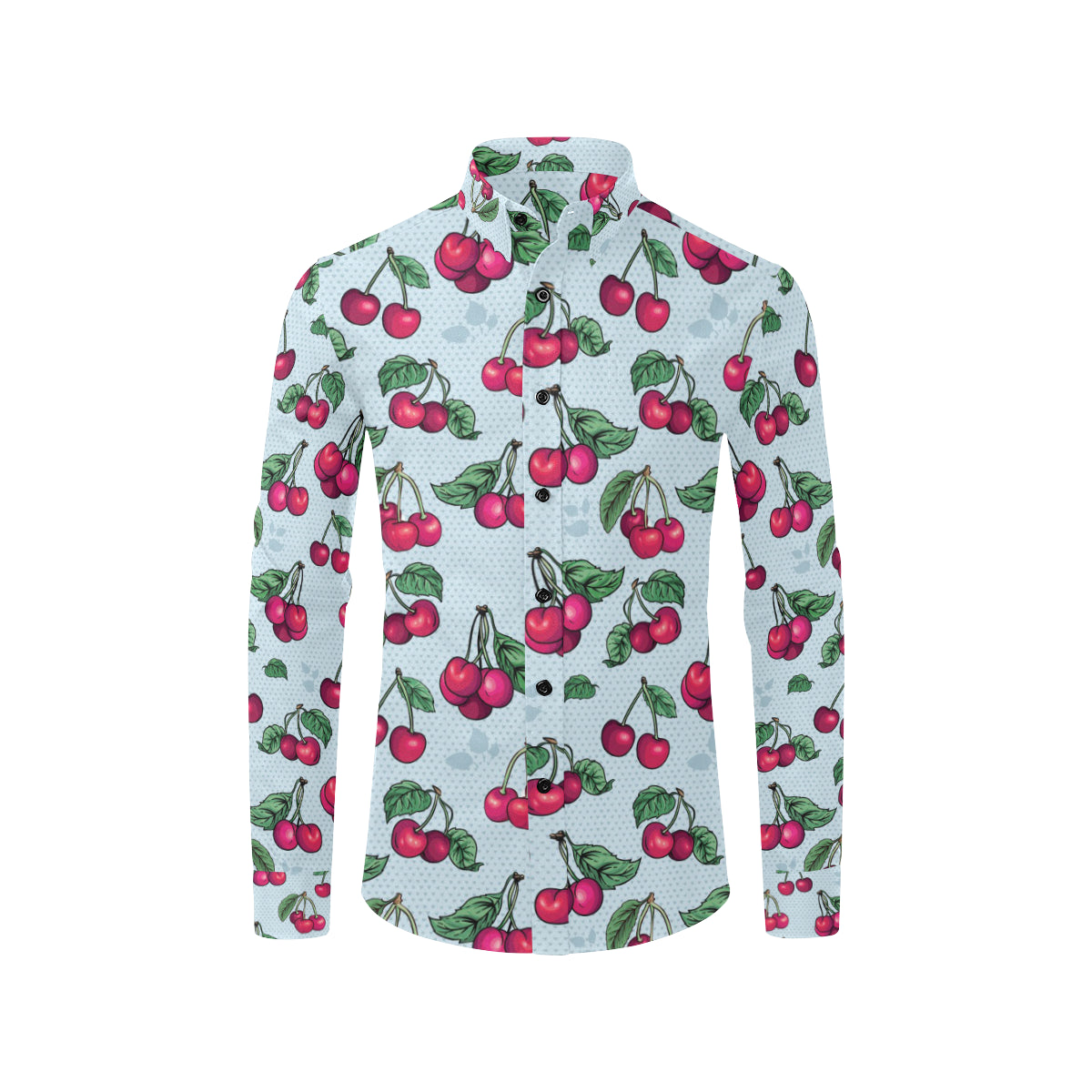 Cherry Pattern Print Design CH01 Men's Long Sleeve Shirt