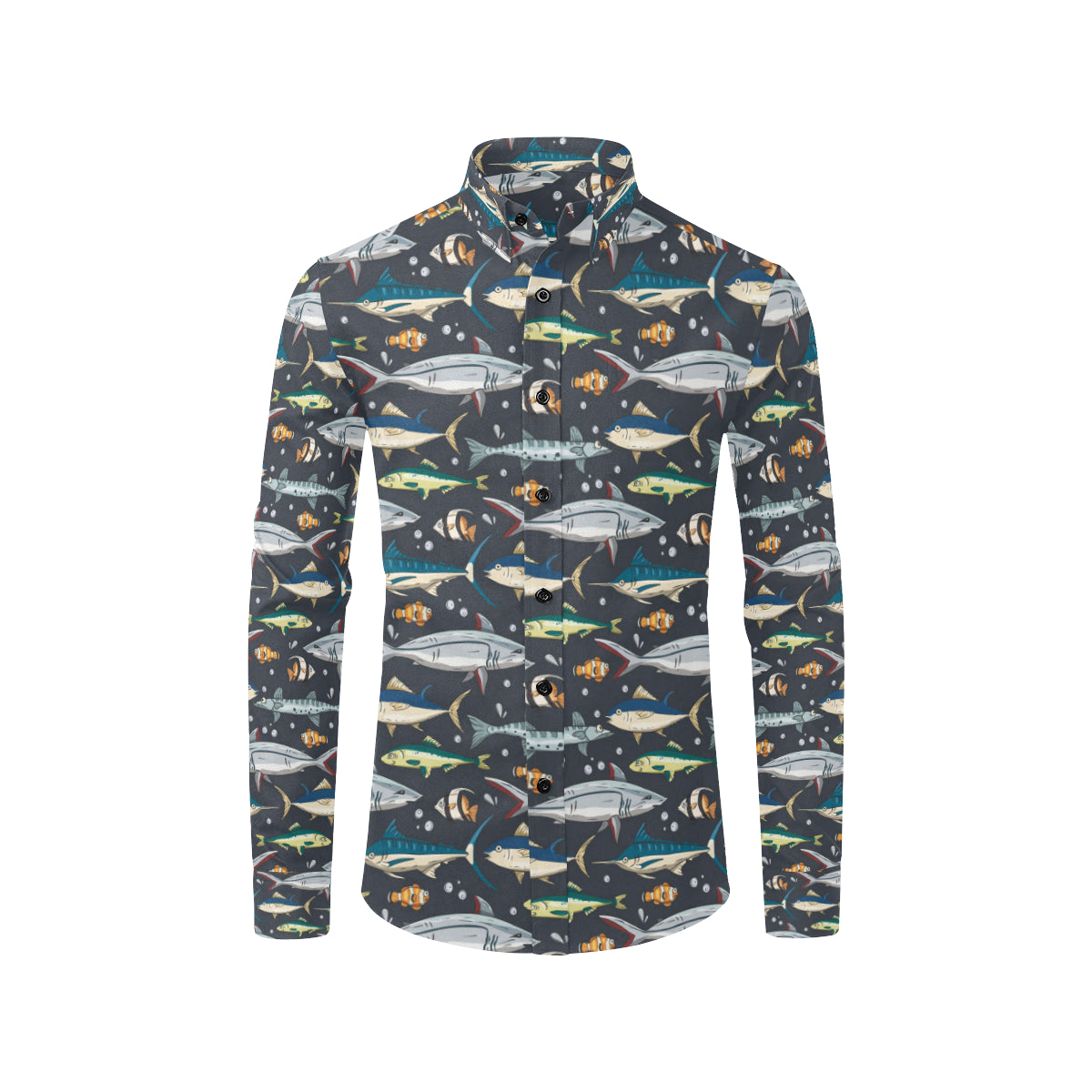 Swordfish Pattern Print Design 04 Men's Long Sleeve Shirt