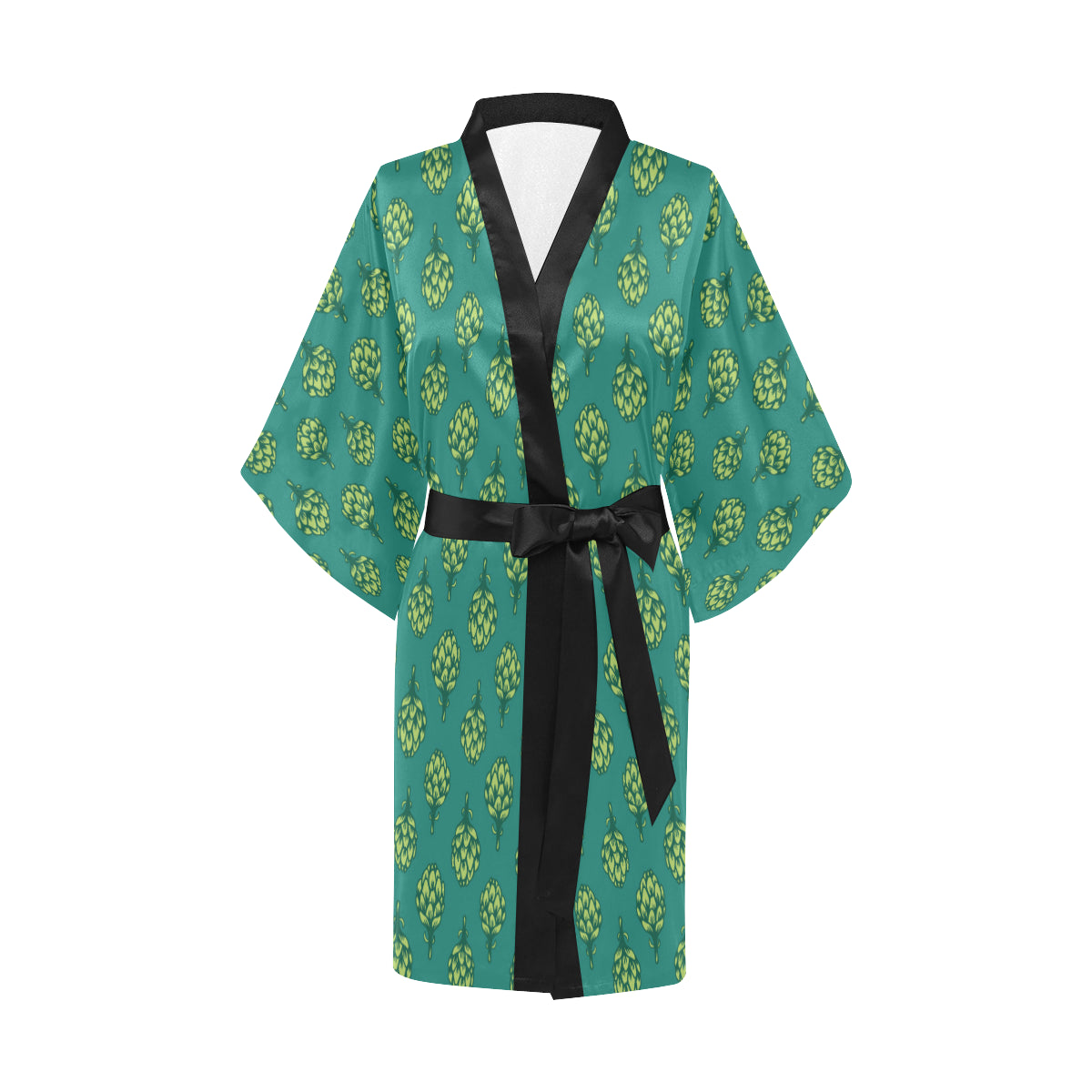 Artichoke Pattern Print Design 04 Women's Short Kimono