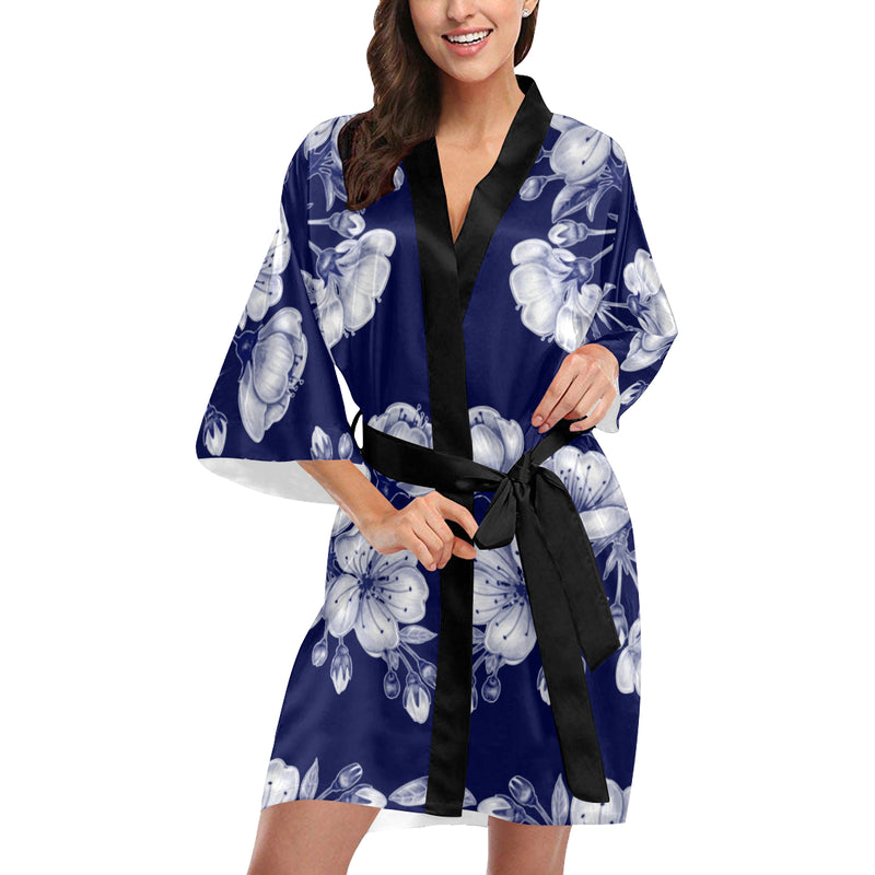 Cherry Blossom Pattern Print Design CB01 Women Kimono Robe