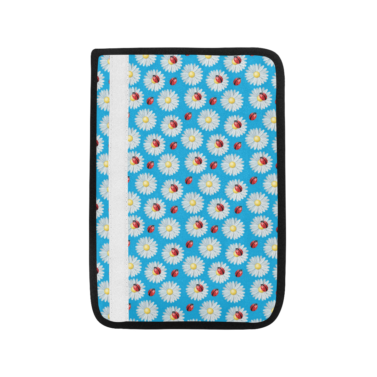 Ladybug with Daisy Themed Print Pattern Car Seat Belt Cover