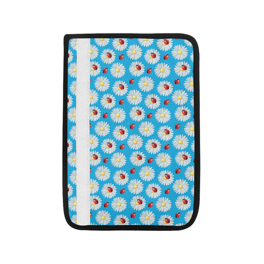 Ladybug with Daisy Themed Print Pattern Car Seat Belt Cover