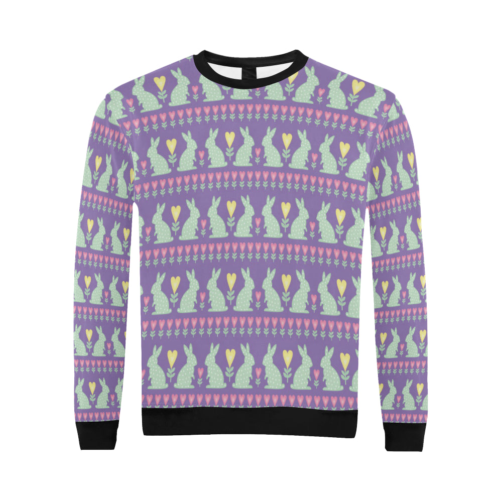 Rabbit Pattern Print Design RB01 Men Long Sleeve Sweatshirt