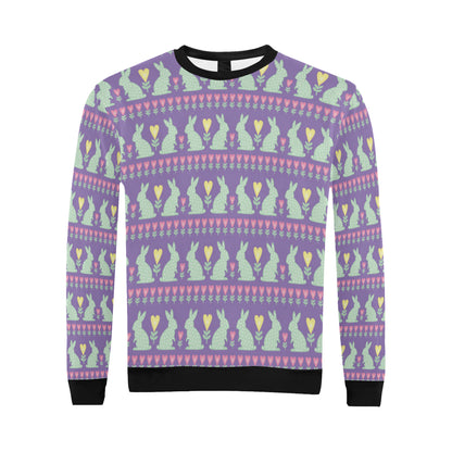 Rabbit Pattern Print Design RB01 Men Long Sleeve Sweatshirt