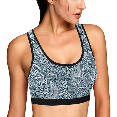 Polynesian Pattern Print Design A03 Sports Bra